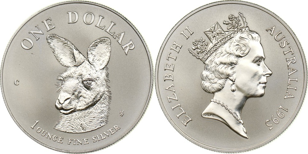 1 dollar 1995 australien k01nguru frosted bu
