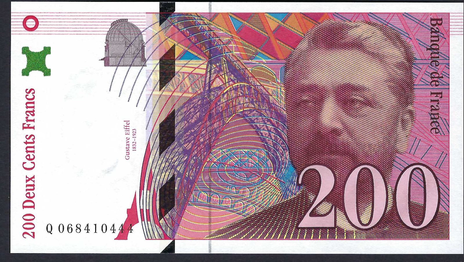 200 francs 1997 france gustave eiffel q.068 gem unc