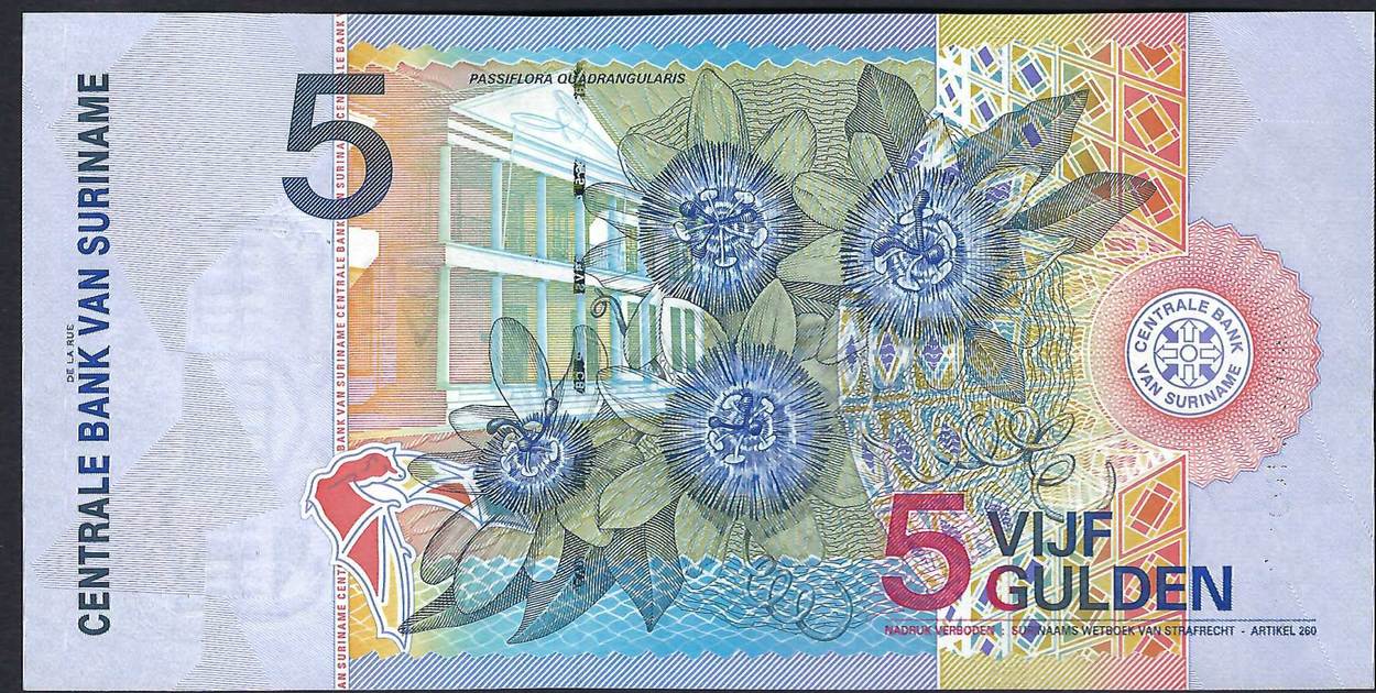 5 gulden 1/01/2000 suriname centrale bank van suriname p.gem unc