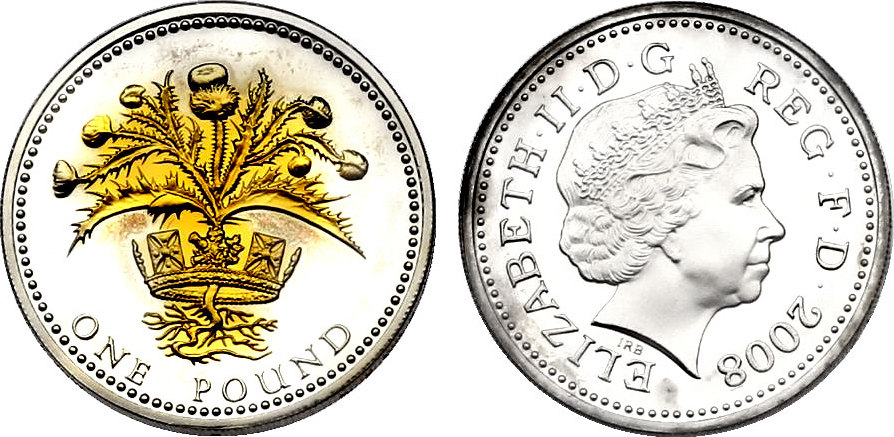 pound 2008 grossbritannien serie "25th anniversary one pound