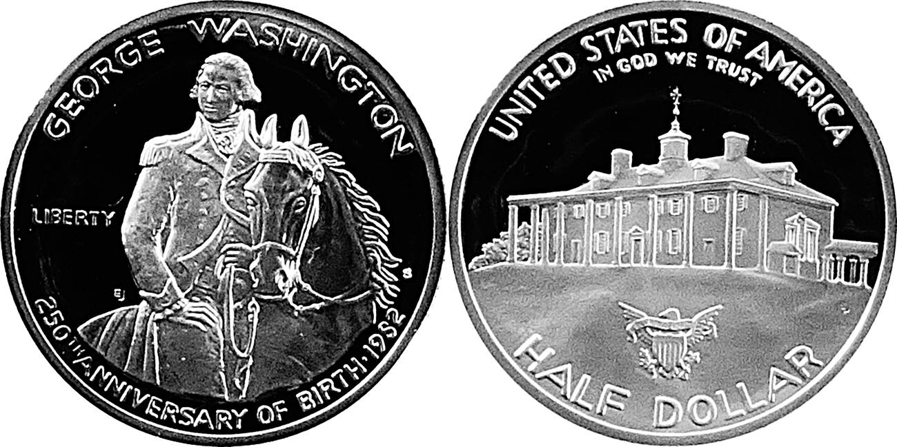 half dollar 1982 s usa km 208 - wohnsitz in mount