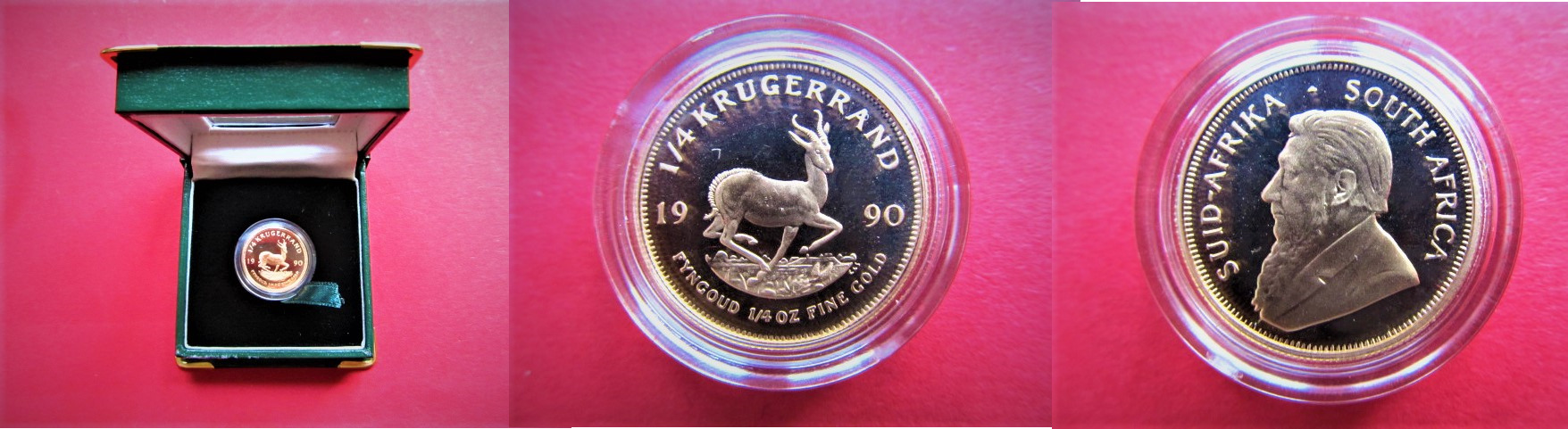 Südafrika 1 4 Krügerrand 1990 Springbock Gold Krugerrand 1 4 Unze