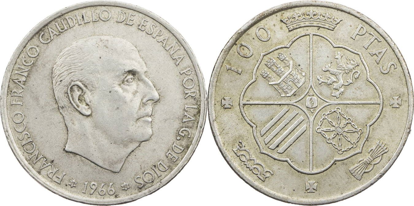 100 pesetas 1968 spanien francisco franco vf