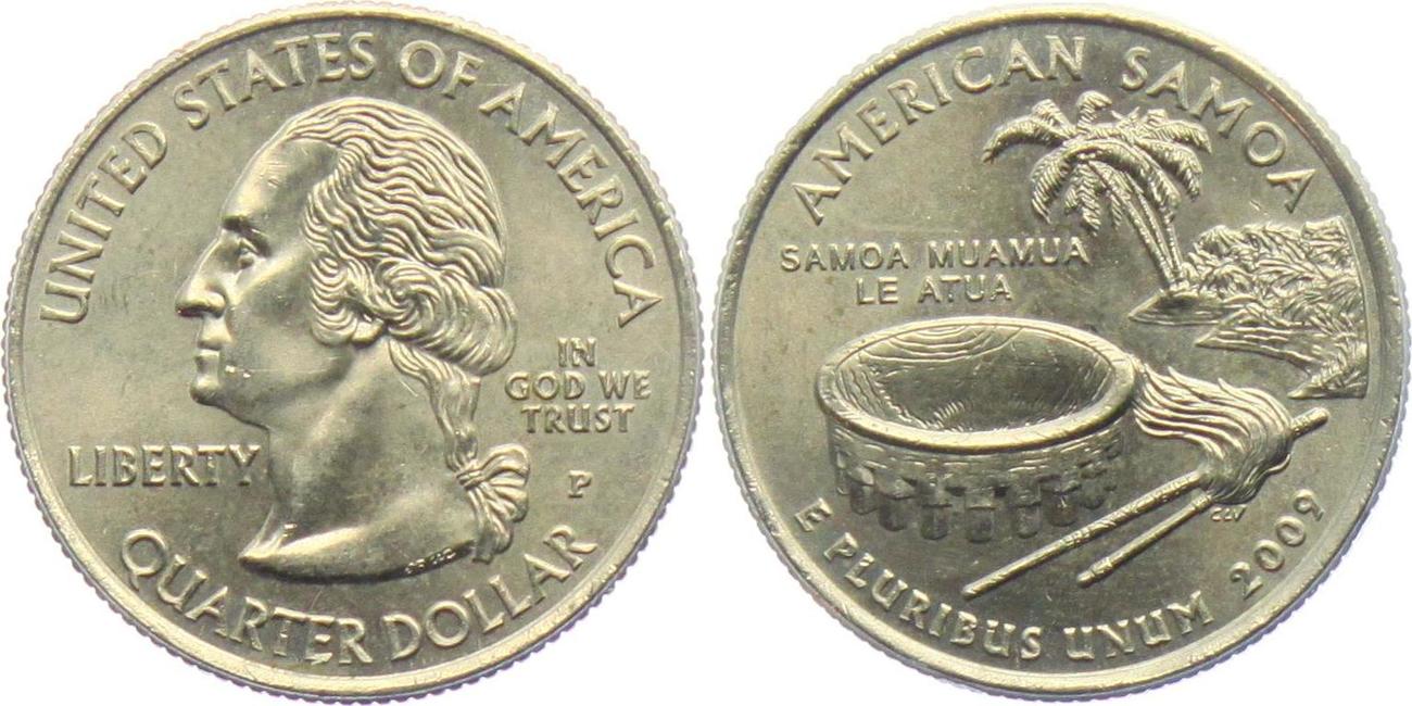 1/4 dollar - quarter 2009 p usa american samoa