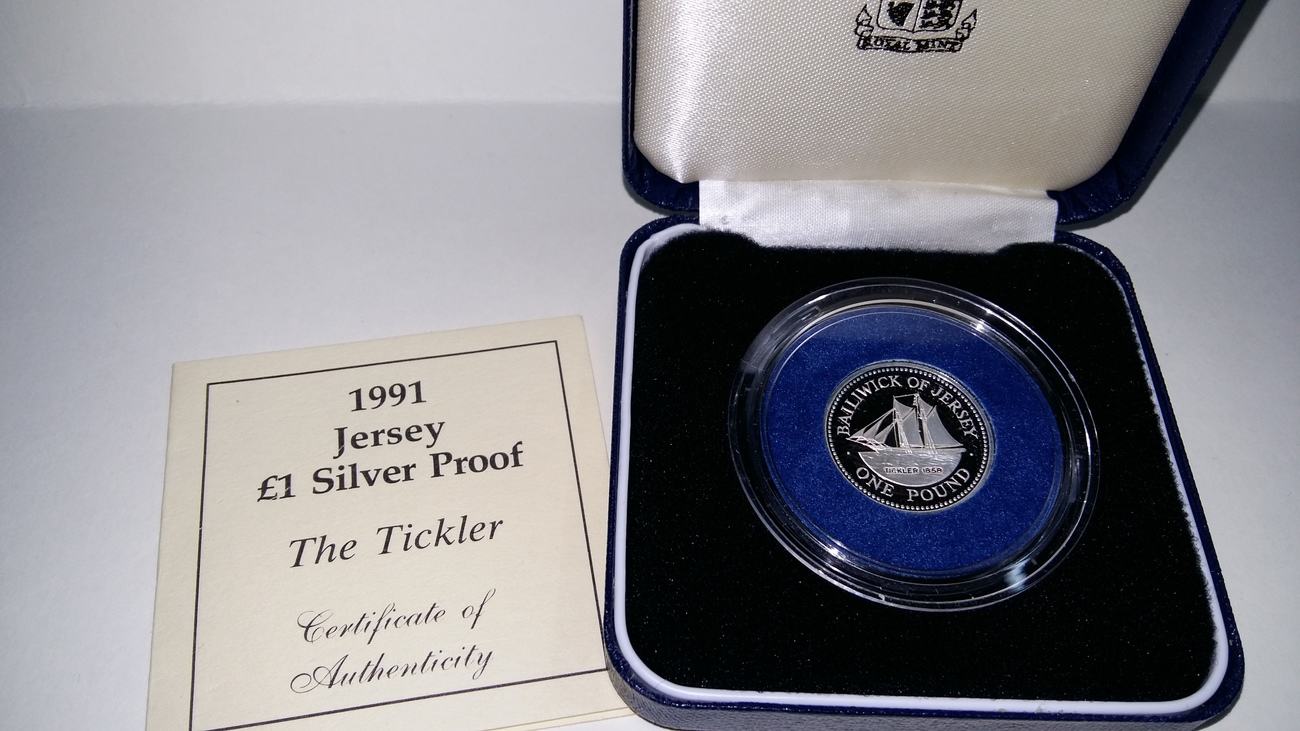 1 pound 1991 jersey, schoner "tickler" proof