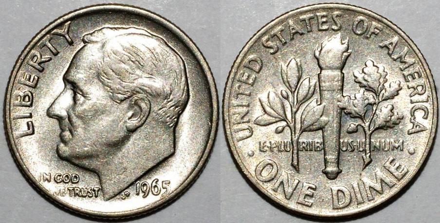 1 dime 1965 etats-unis united states - 1 dime - 1965 - franklin