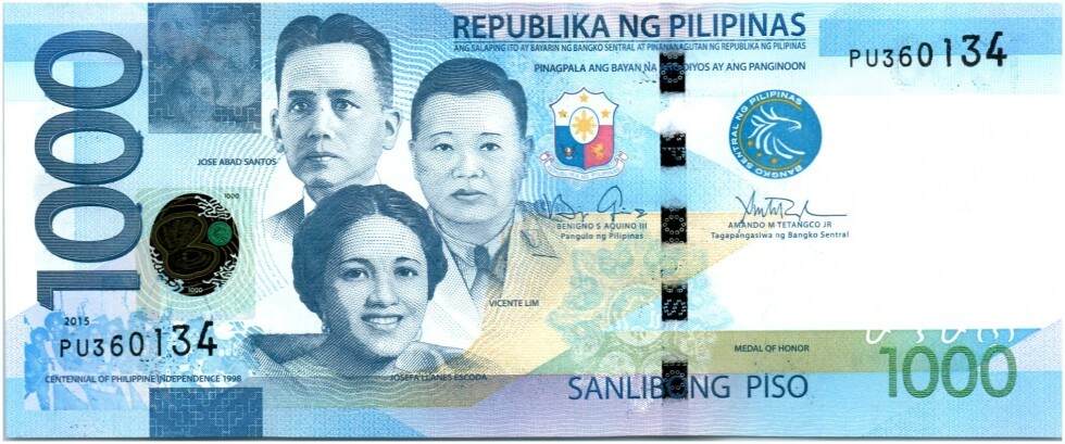 1000 piso 2015 philippines 1000 piso 2015 - j. abad santos, v.