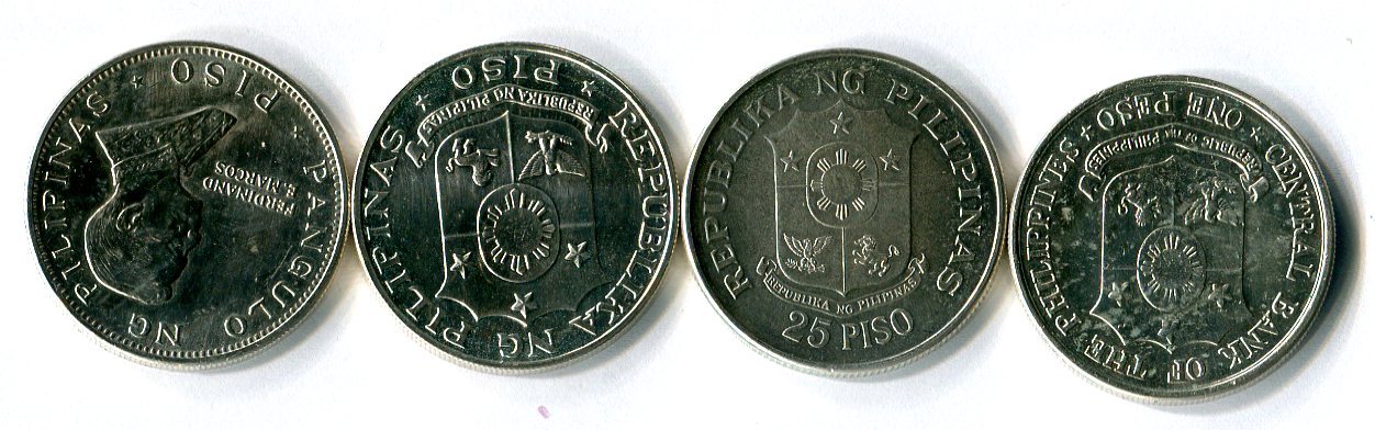 28 piso (1x25, 3x1) 1961-1974 philippinen lot, diverse motive