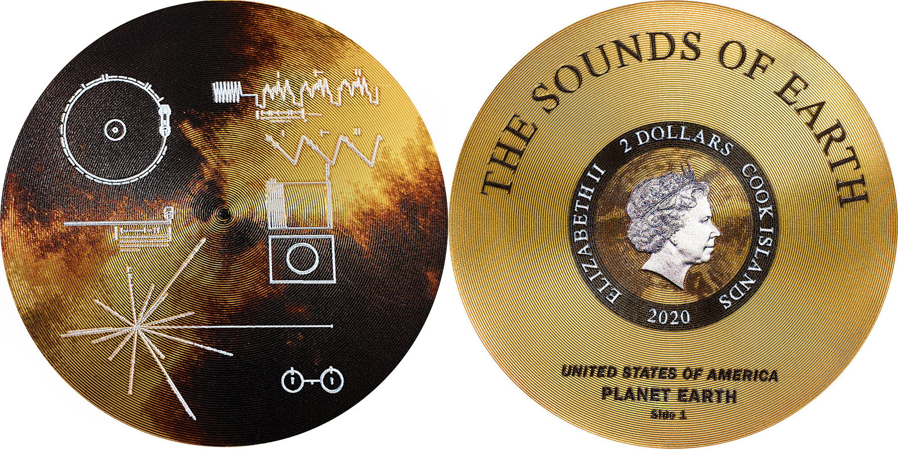 2 dollars 2020 cook islands voyager golden record the sounds of