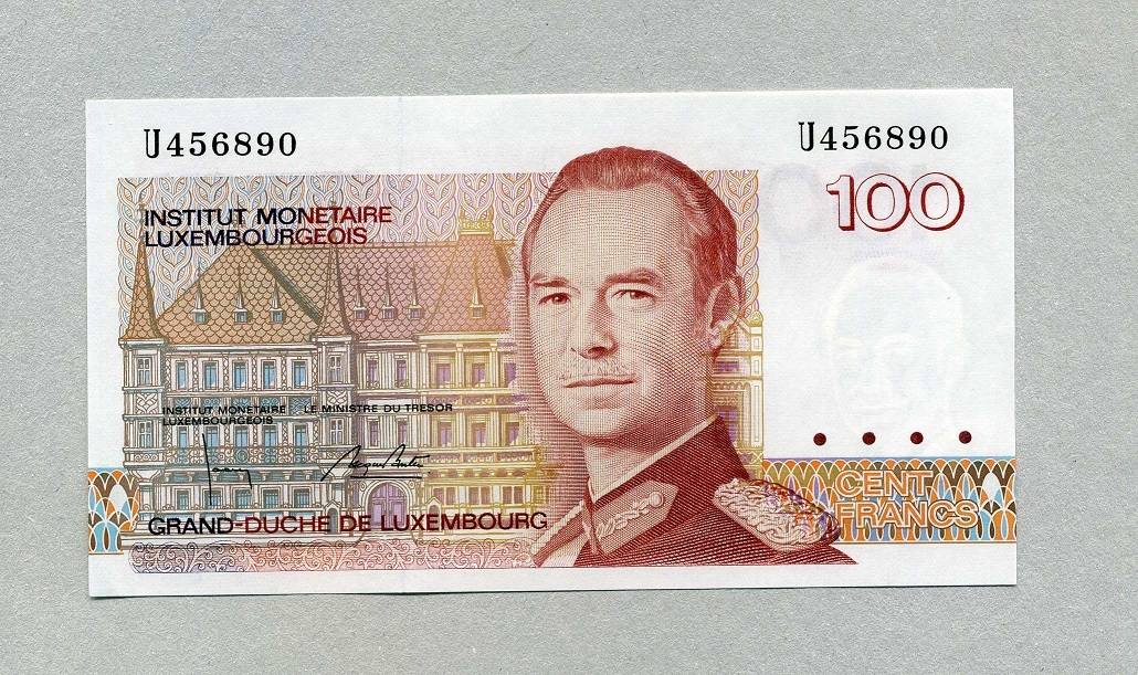 100 francs nd(1986) luxemburg pick 58b unc / gem unc