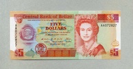 Belize 5 Dollars P.53a -
