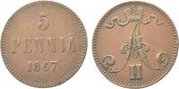 Finnland 5 Penniä 1867 Nicholas II von Rußland vz 83.67 元 含税 ＋  167.34 元 运费