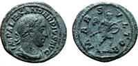 Roman Empire Denarius SEVERUS ALEXANDER AE Limes Denarius. EF-. Mars. -