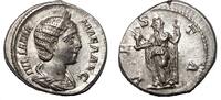 Roman Empire Denarius JULIA MAMAEA AR Denarius. EF. Vesta. -