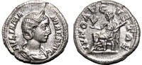 Roman Empire Denarius JULIA MAMAEA AR Denarius. EF+. LUSTER. Juno. High Quality! -