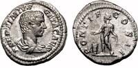Roman Empire Denarius GETA AR Denarius. EF-. Genius. -