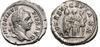 Roman Empire Denarius CARACALLA AR Denarius. EF/EF-. Three figures. RARE! -