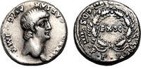 Roman Empire Denarius NERO AR Denarius. VF/VF+. Wreath. SCARCE! -