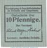 Notgeld DE 10 Pf. Notgeld Geschäftsinhaber Zwönitz , 10 Pfennig Schein in kfr. Tieste 8310.10.02 -