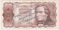 Banknote Österreich 500 Schilling 1965 Banknote Österreich , 500 Schilling Schein in gbr. P.139 von 1965 , Österreich -