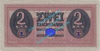 3. Reich - Wehrmacht 2 Mk. Banknote , 2 Mark Schein in fast kassenfrisch , deutsche Wehrmacht - 3.Reich -D- -