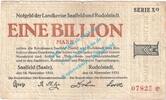 Inflation DE 1 Bio. Mk. Saalfeld , Notgeld 1 Billion Mark Schein in gbr. Keller 4683.n , Thüringen 1923 -