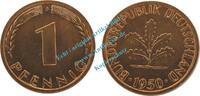 Kursmünze DE 1 Pf. Kursmünze Bundesrepublik Deutschland , 1 Pfennig Stück Stgl. von 1950 J , J.380 -