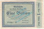 Inflation 1923 DE 1 Bio. Mk. Konstanz , Notgeld 1 Billion Mark Schein in gbr. Keller 2796.t , Baden von 1923 -
