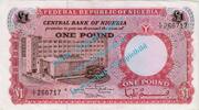 Nigeria 1 Pound Banknote Nigeria , 1 Pound Schein -Bankgebäude- ND 1967 in unc - kfr -