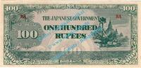 Burma 100 Rupees Banknote Burma , 100 Rupien Schein -Japanese Government- ND 1944 in unc - kfr -