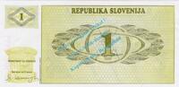 Slowenien - Slovenia 1 Tolar Banknote Slowenien - Slovenia , 1 Tolar Schein von 1990 in unc - kfr -