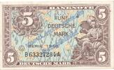 BDL Kopfgeld 5 Mk. B-A Banknote , 5 Mark Schein in kfr. WBZ-4, Ros.236, P.4a , BDL 1948 Kopfgeld -