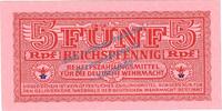 3. Reich - Wehrmacht 5 Pf. Banknote , 5 Pfennig Schein in kfr. DWM-3, Ros.502, M.33, deutsche Wehrmacht -