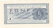 3. Reich - Wehrmacht 5 Mk. Banknote , 5 Mark Schein in kfr. DWM-9, Ros.51192, M.39, deutsche Wehrmacht -