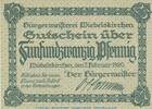 Notgeld De 25 Pf. Notgeld Stadt Wiebelskirchen 7890.05.02 , 25 Pfennig -Schachtanlage- in kfr. -