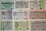 Lots & Sets 9 Scheine Lot deutsche Inflationszeit, 9 Scheine, Banknoten, 100.000 bis 50 Millionen Reichsmark, gute gebrauchte Erhaltung, Set -