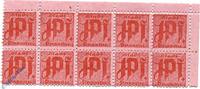 Kleingeld 1914-1922 10 x 1 Pf. Notgeld Passau , 10er Bogen 1 Pfennig , rosa dunkelrotbraunrot , Tieste 5515.05.016 ? , Sachsen Verkehrsausgabe -