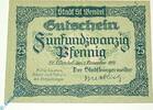 Notgeld 25 Pf. Sankt Wendel Notgeld Tieste 6420.05.02 , 25 Pfennig Schein in kfr. von 1919 -