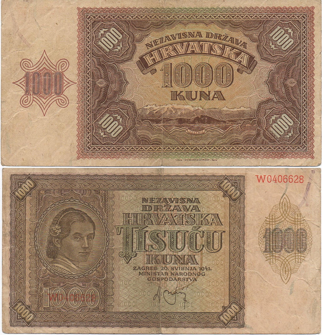 1000 kuna 1941 croatia