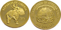 Liberia 100 Dollars Elephant - Gold -