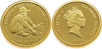 Solomon Islands 10 Dollars Prospecting for Gold - Elizabeth II - Gold -