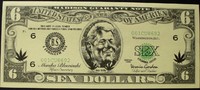 USA 6 Dollars Werbe- oder Scherzbanknote -