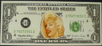 USA 1 Backs Werbe- oder Scherzbanknote, Monroe -
