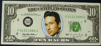 USA 10 Backs Werbe- oder Scherzbanknote, Duchovny -
