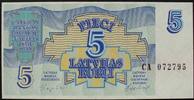 Lettland 5 Rubli P. 37 / Serie CA 072795 -
