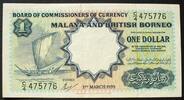 Malaya and British Borneo 1 Dollar P. 8A -