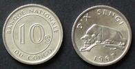 Kongo (Kinshasa) 10 Sengi 1967 S.40 / Al / Leopard vzgl 44.35 元  ＋  83.67 元 运费