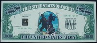 USA 1 Mio. Dollars Gedenkbanknote, The US Army -