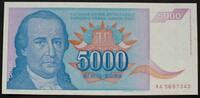Jugoslawien 5.000 Dinara P. 141 a -