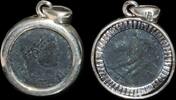 ISRAEL, Roman Empire Follis set in silver mount -